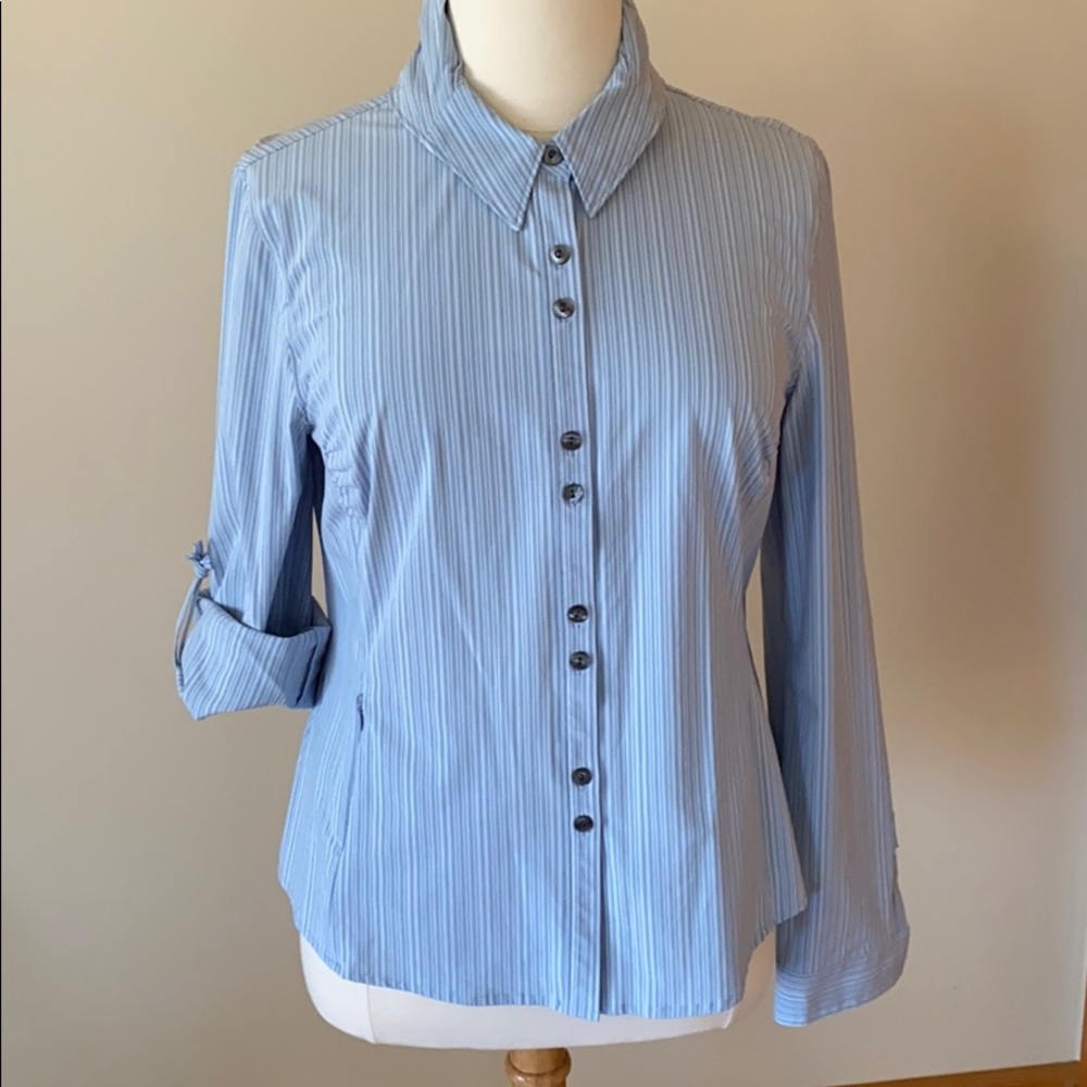 Light blue striped button down